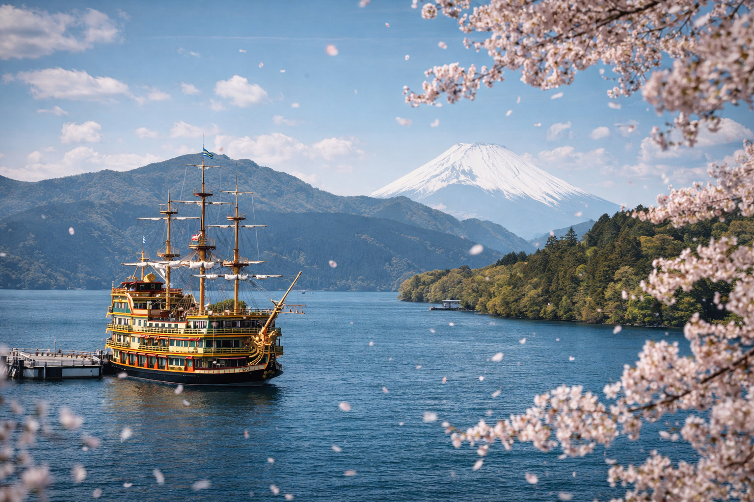 芦ノ湖と富士山