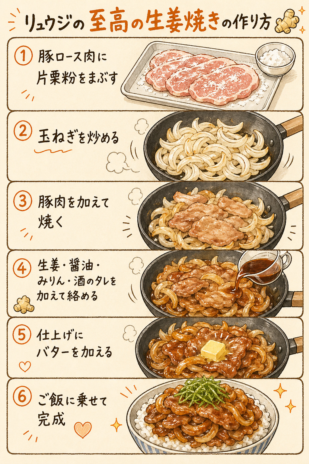 至高の生姜焼き 手順図解